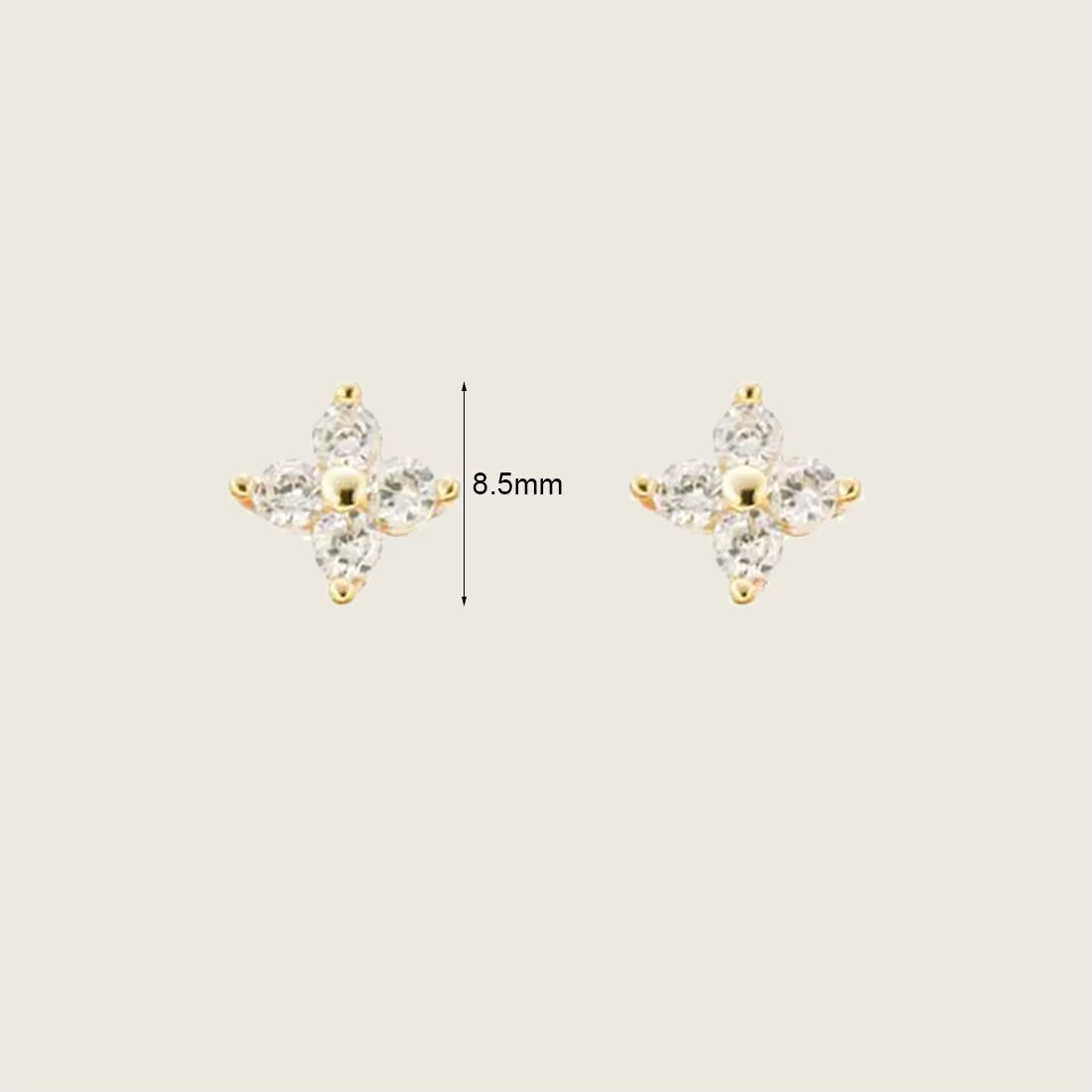 Initial Chain Stud Earrings for Women Piercing Zirconia Gold-Plated Small Stud Earring Women Vacation Jewelry Accessories