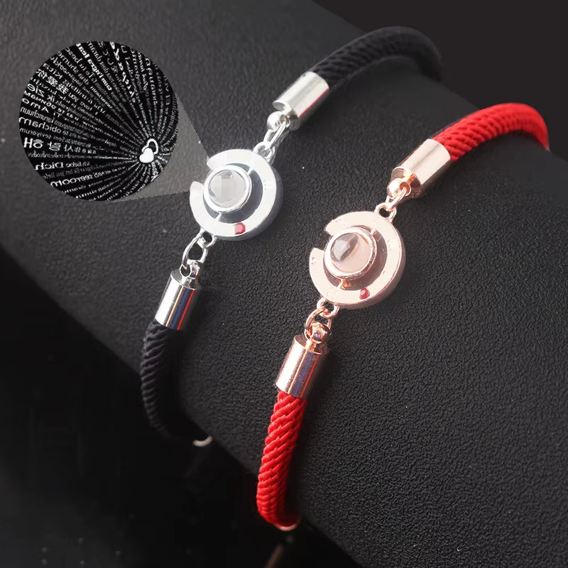 100 Language I Love You Projection Bracelet Women Men Romantic Couple Fashion Rope Bangles Lover Mother'S Day Gift Dropshipping