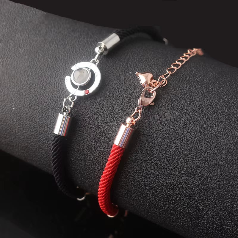 100 Language I Love You Projection Bracelet Women Men Romantic Couple Fashion Rope Bangles Lover Mother'S Day Gift Dropshipping