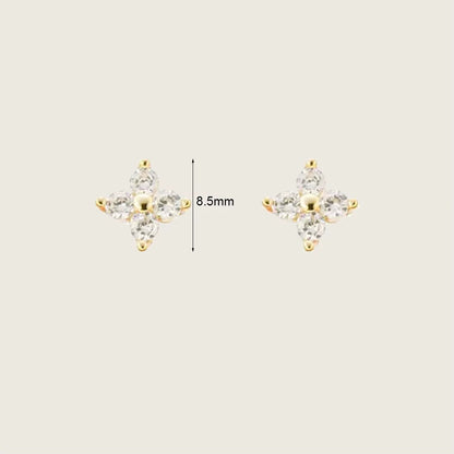 Initial Chain Stud Earrings for Women Piercing Zirconia Gold-Plated Small Stud Earring Women Vacation Jewelry Accessories