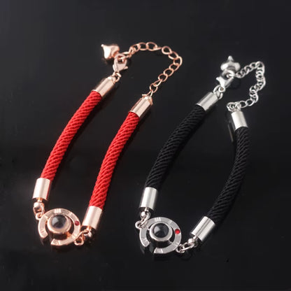 100 Language I Love You Projection Bracelet Women Men Romantic Couple Fashion Rope Bangles Lover Mother'S Day Gift Dropshipping