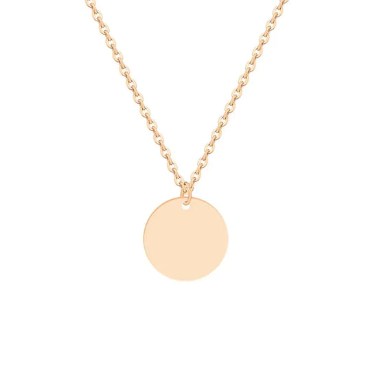 Custom Engraved Names Date Stainless Steel round Pendant Necklace Personalization Included Text Free with Chain Gift for Lovers