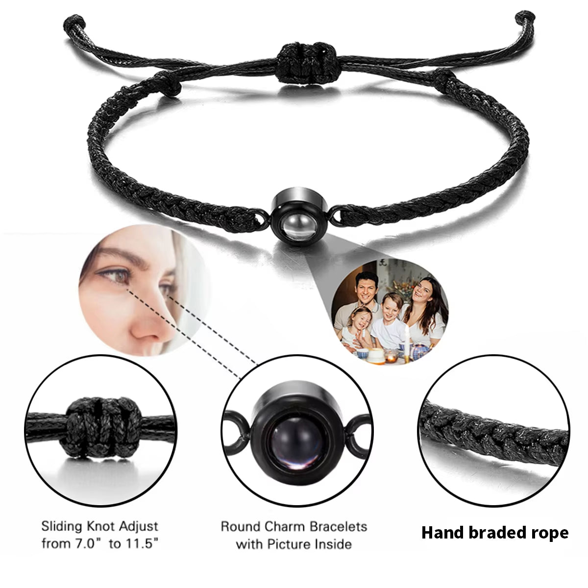 Projection Photo Bracelet Stainless Steel Custom Children'S Photo Projection Bracelet Birthday Gift for Son and Daughter