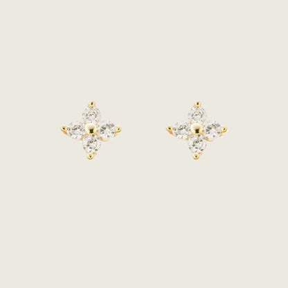 Initial Chain Stud Earrings for Women Piercing Zirconia Gold-Plated Small Stud Earring Women Vacation Jewelry Accessories