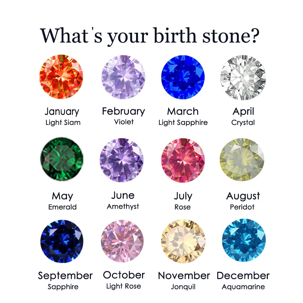 Emanco New Birthstone Pierced Earrings Zirconia Earrings Stainless Steel Jewelry Birthday Gift