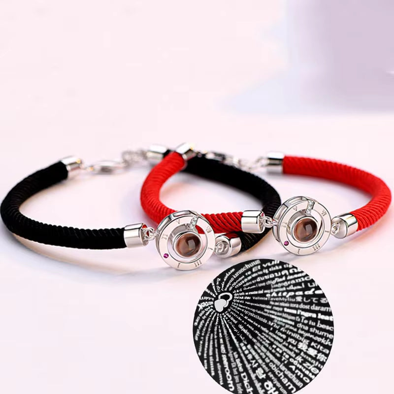 100 Language I Love You Projection Bracelet Women Men Romantic Couple Fashion Rope Bangles Lover Mother'S Day Gift Dropshipping