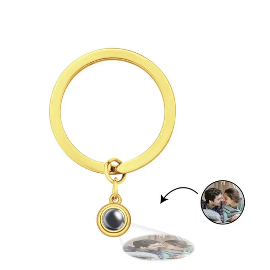 Custom Heart Shaped Photo Projection Keychain for Gift to Girlfriend Stainless Steel Custom Projection Keychain Christmas Gift