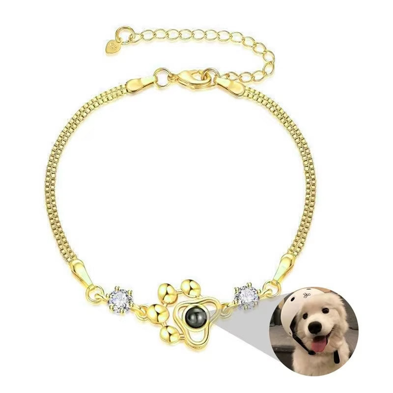 Custom Photo Bracelet Stainless Steel Box Chain Projection Bracelets with Picture inside 100 Languages Projection Bracelet
